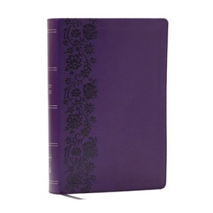 NKJV Giant Print End-Of-Verse Reference Bible, Purple Leathersoft, Red Letter, Comfort Print - by  Thomas Nelson (Leather Bound) - 1 of 1