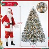 Yaheetech Pre-lit Flocked Artificial Christmas Tree with Warm Lights, PVC Branch Snow Frosted Xmas Tree with Foldable Stand - 3 of 4