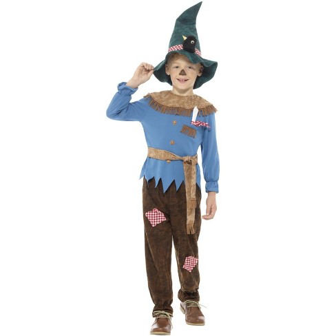 Childs Boys Patchwork Scarecrow Fancy Dress Costume & Hat Oz New by Smiffys 