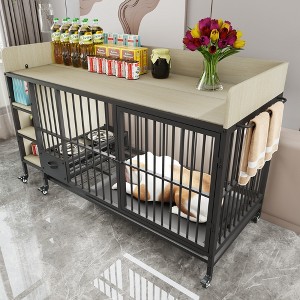 Whisen Large Pet Crate with Rack, Drawers, Stainless Steel Basin - 1 of 4