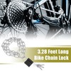 Unique Bargains Bicycle Cycling Zinc Plated 3.28 Feet Long Chain Lock with Padlock Silver - 2 of 4
