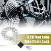 Unique Bargains Bicycle Cycling Zinc Plated 3.28 Feet Long Chain Lock with Padlock Silver - image 2 of 4