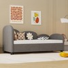 KTMBDW Daybed with Trundle, Wood Twin Bed Frame with Upholstered Headboard, Day Bed Pop Up Trundle Bed Twin for Living Room,Bedroom, Gray - 2 of 4