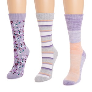 MUK LUKS Womens 3 Pack Cotton Compression Crew Socks - 1 of 4