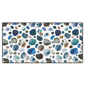 Ninola Design Watercolor Stains Blue Gold Desk Mat - Deny Designs - 1 of 4