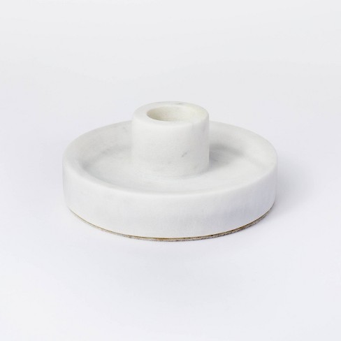 1.5" x 4" Marble Stone Taper Candle Holder White - Threshold™ designed with Studio McGee - image 1 of 4