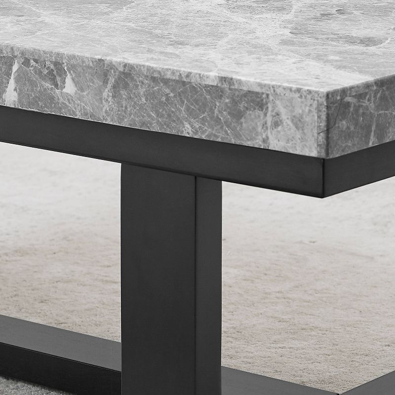 Lucca Gray Marble Sofa Table Espresso - Steve Silver Co., 5 of 8