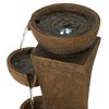 John Timberland Cascading Bowls Rustic Cascading Bowls Outdoor Floor Water Fountain with LED Light 27 1/2" for Yard Garden Patio Home Deck Porch - 3 of 4