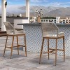 PURPLE LEAF 2 Pieces Bar Stools Patio Modern Rattan Barstools Aluminum Woven Tall Bar Chairs with Cushions for Outdoor Kitchen Island Garden - 3 of 4