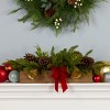 27" Christmas Bells Centerpiece in Wooden Box with Red Bow & Pine Cones - National Tree Company - 2 of 3