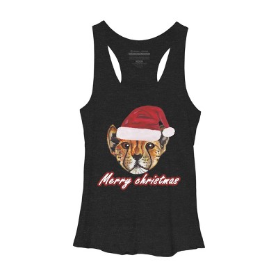 Women's Design By Humans Christmas cheetah By susserain Racerback Tank Top
