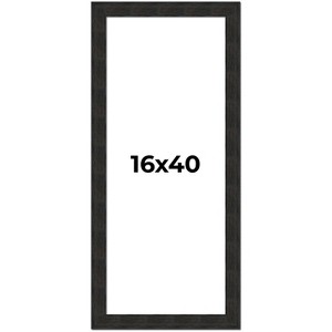 PosterPalooza | Panoramic Contemporary Black Picture Frame - UV Acrylic, Foam Board Backing, Hanging Hardware - 1 of 4