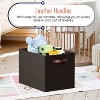 Ornavo Home 6 Pack Linen Fabric Storage Cube Bin with Faux Leather Handles - 3 of 4
