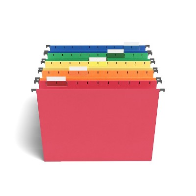 Staples Reinforced Hanging File Folders 5-Tab Letter Size Asst. Colors 25/BX 813110