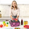 OPUX Insulated Dual Compartment Lunch Bag, Leakproof Soft Cooler Box Women Men Adult, Reusable Tote Pail Kids Boys Girls School - 4 of 4