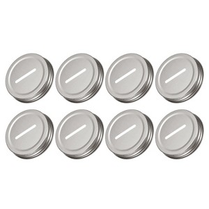 Unique Bargains Regular Mouth Coin Slot Bank Lid for Mason Jar Covers 8 Pcs - 1 of 4