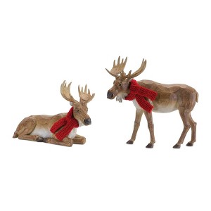 Melrose Winter Moose with Scarf (Set of 2) - 1 of 4