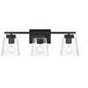 Elegant Lighting Merrick 3 light Black and Clear Bath Sconce - 2 of 4