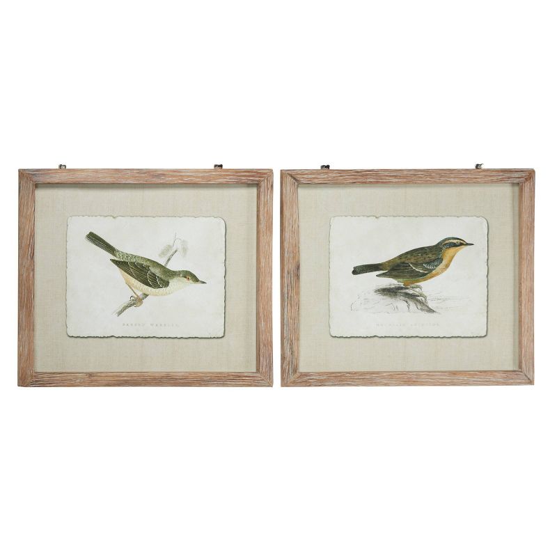 Wood Bird Framed Wall Art with Brown Frame Set of 2 Brown - Olivia &#38; May, 1 of 7