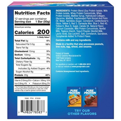 Pure Protein 20g Protein Bar - Birthday Cake - 12ct_0