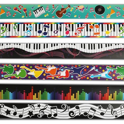 78-Piece Music Note Bulletin Board Borders, Welcome Back to School (6 Designs, 13 Stripes each) - image 1 of 4