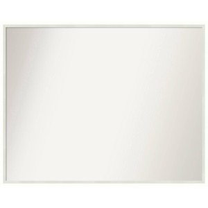 Amanti Art 29" x 23" Non-Beveled Lucie White Wood Wall Mirror: Modern Rectangular, Easy to Clean, No Assembly Required - 1 of 4