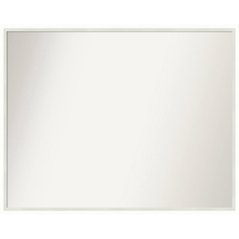 29&#34; x 23&#34; Non-Beveled Lucie Wood Bathroom Wall Mirror White - Amanti Art, 1 of 11
