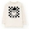 SmileyWorld Checkered Christmas Wink - Youth Long Sleeve Graphic T-Shirt - 2 of 4
