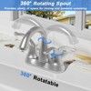 2-Handle Bathroom Sink Faucet 3 Hole, Bathroom Faucet, Centerset Bathroom Faucet High Arc with Drain Assembly and Supply Hoses, 1.2 GPM - 3 of 4