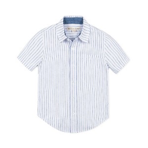 Hope & Henry Boys' Linen Short Sleeve Button Down Shirt, Kids - 1 of 4
