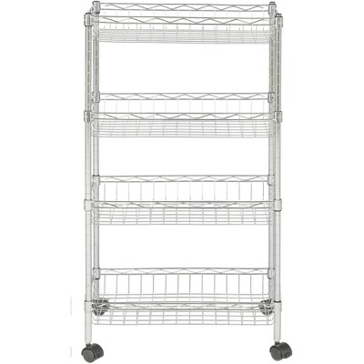 Mario 4 Tier Basket Rack - Chrome - Safavieh