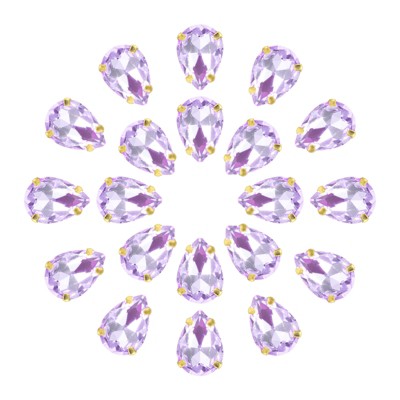 Unique Bargains Glass Craft Embellishments Flat Back Four Claws Teardrop Gems 20 Pcs