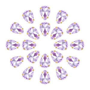 Unique Bargains Glass Craft Embellishments Flat Back Four Claws Teardrop Gems 20 Pcs - 1 of 4