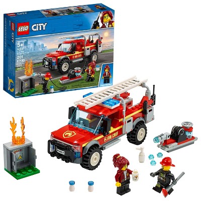 lego fire truck with trailer