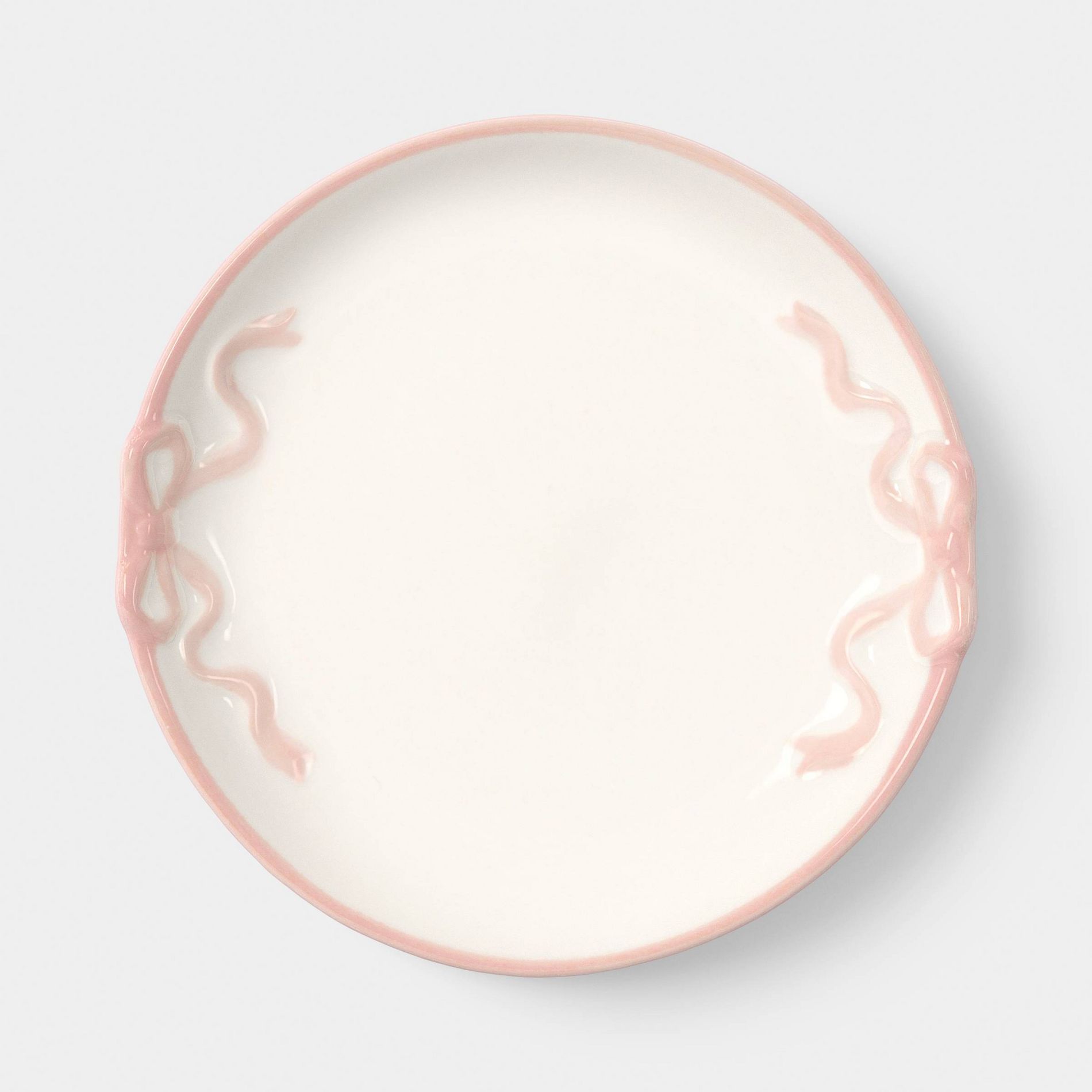 6" Stoneware Bow Appetizer Plate Cream - Room Essentials™