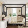 Whizmax Canopy Bed Frame with headboard, Upholstered Canopy Platform Bed, Button Tufted, No Box Spring Required, Easy Assembly, Gray - 2 of 4