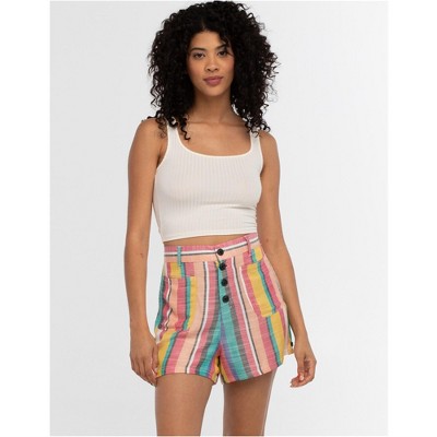 Hurley Womens Button Front Casual Walking Shorts