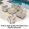 Evita 5 PCS Outdoor Furniture Sectional Conversation Set- Combination of 2Middle 2Corner 1Ottoman/Coffee - 4 of 4