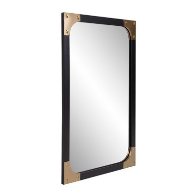 Matte Graphite Industrial Octagonal 38" Wall Mirror
