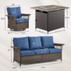Belord Outdoor Furniture Set with Fire Pit Table - 4 Pieces Patio Furniture Set with Outdoor Couch Swivel Patio Chairs and 50000BTU Fire Pit - 2 of 4