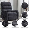Electric Power Lift Recliner Armchair with Heat and Massage, Dual Motor Chenille Reclining Chairs with Infinite Position, Remote Control - Koiai - 3 of 4