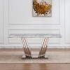 70'' Modern Faux Marble Rectangular Dining Table with Stainless Steel Base, Contemporary Kitchen or Dining Room Table – The Pop Home - 2 of 4