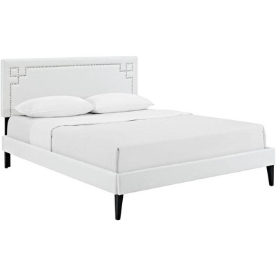 Modway Josie Queen Vinyl Platform Bed with Squared Tapered Legs