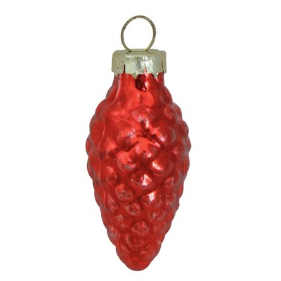 Northlight 56ct Shiny Red Glass Pinecone Christmas Ornaments 1.75" (45mm)