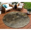 Chocolate And Beige Abstract Washable Indoor Outdoor Area Rug - 2 of 4