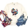 Turkey Patchwork Print - Women's Garment Dyed Long Sleeve Graphic T-Shirt - 2 of 4