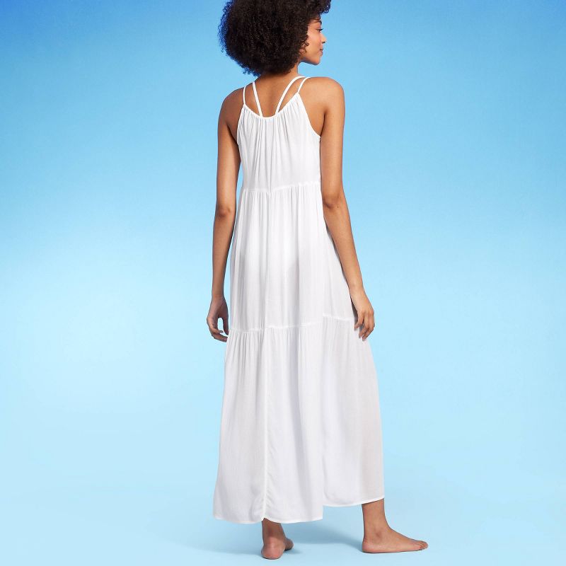 Women's Tiered Cover Up Maxi Dress - Shade & Shore™ White, 3 of 7