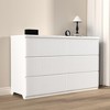 SKRAN Modern 6 Drawer Dresser, Wood Storage Tower Clothes Organizer with Wavy drawer panel ,Deep Drawer For Living Room Nursery Hallway,White - 2 of 4