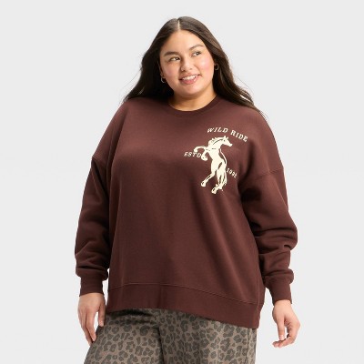 Women's Oversized Pullover Sweatshirt - Wild Fable™