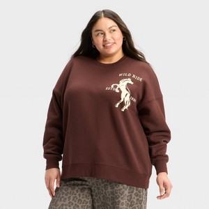 Women's Oversized Pullover Sweatshirt - Wild Fable™ - 1 of 3